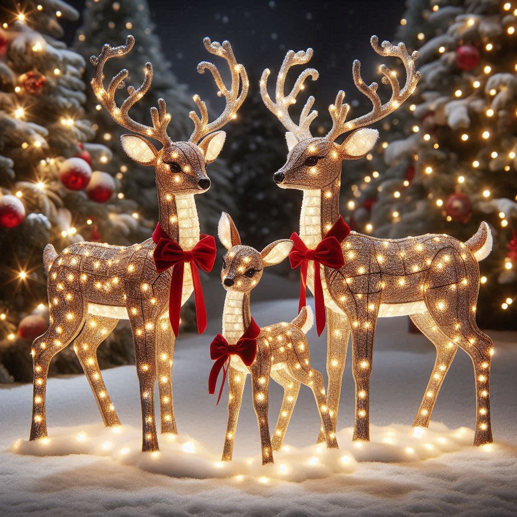 LED Deer Family Christmas Decoration